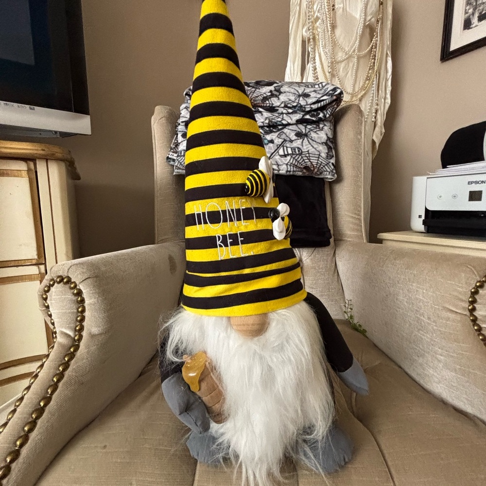 Honey Bee Gnome Decor - Yellow and Black